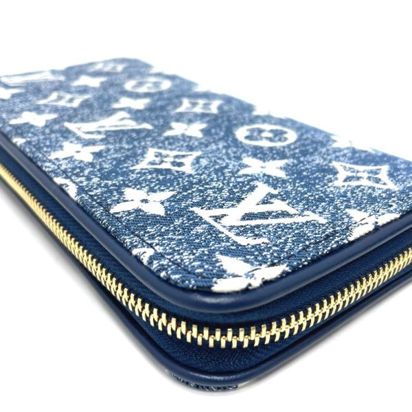 3 Louis Vuitton Monogram Zippy Wallet Jacquard Denim Blue