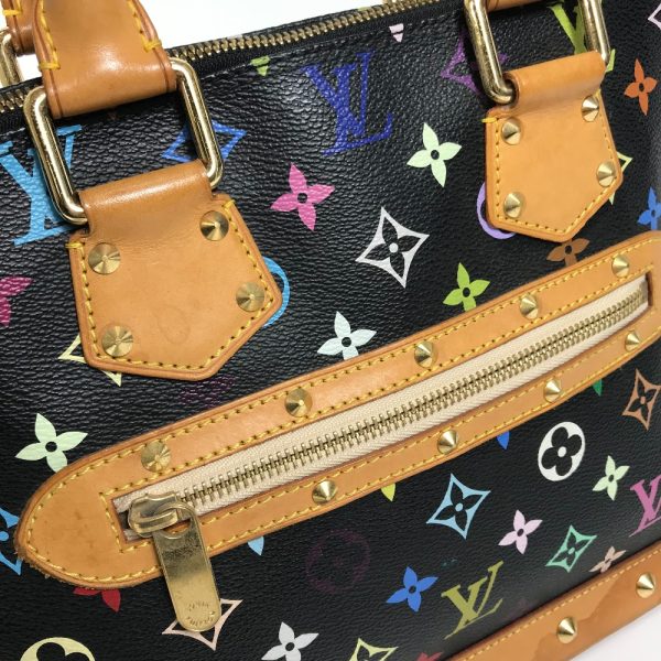 3 Louis Vuitton Monogram Alma PM Bag Handbag Multicolor Black