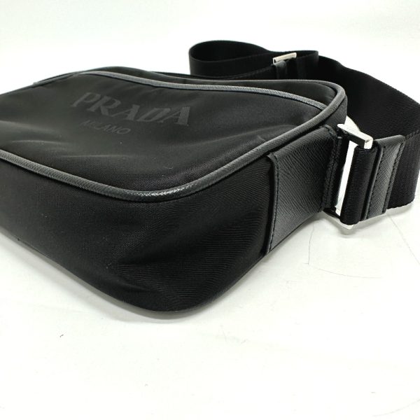 3 Prada Triangle Shoulder Bag Nylon Black