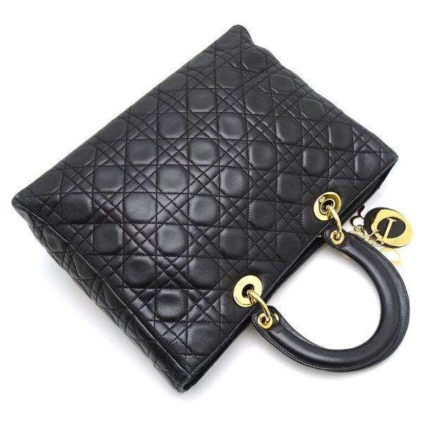 3 Christian Dior Lady Dior Cannage Lambskin Black