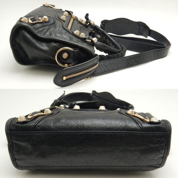 3 Balenciaga Giant Mini City Handbag 2way Lambskin Black