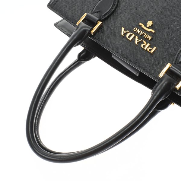 3 Prada Handbag Gold Metal Fittings Saffiano Black