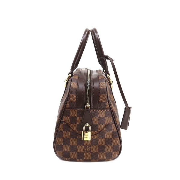 3 Louis Vuitton Damier Duomo Hand Bag Ebene Gold Metal Fittings