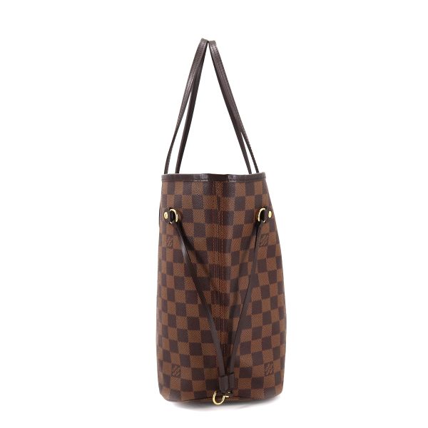 3 Louis Vuitton Damier Neverfull MM Tote Bag Ebene Cerise Brown Gold Hardware