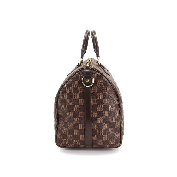 3 Louis Vuitton Damier Speedy 35 Hand Bag Ebene Brown Gold Hardware