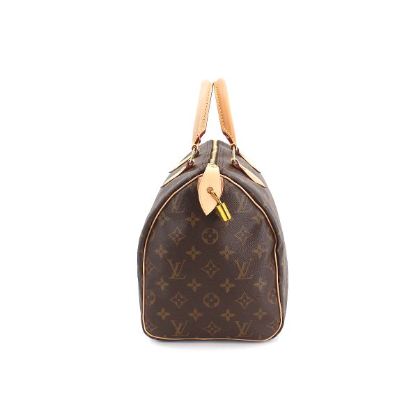 3 Louis Vuitton Monogram Speedy 30 HandBag Brown Gold Hardware