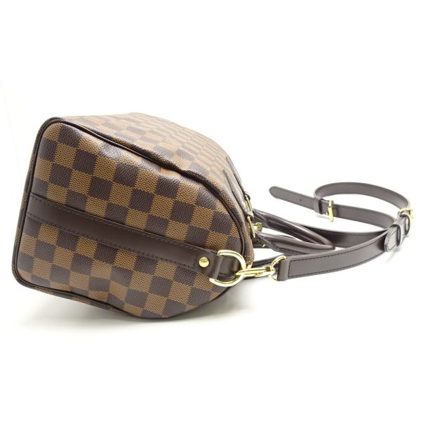 3 Louis Vuitton Damier Speedy Bandouliere 25 Ebene Boston Bag Brown