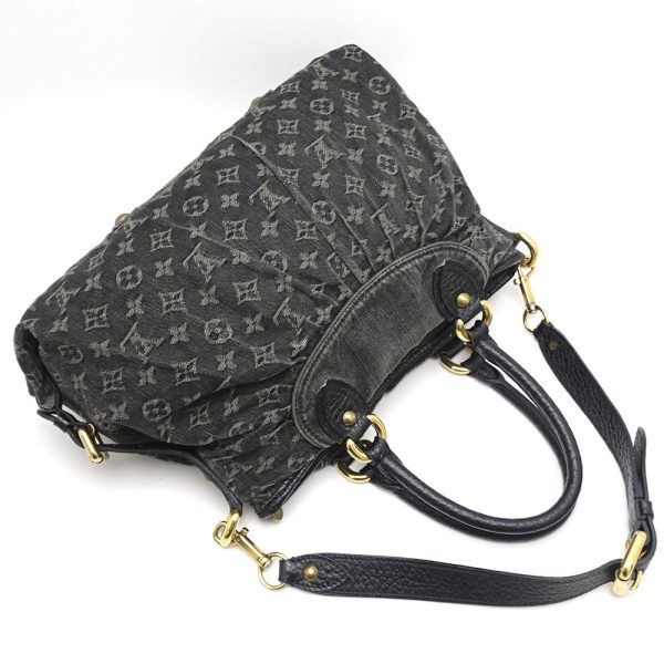 3 Louis Vuitton Monogram Denim Neo Cabby MM Noir 2WAY Black