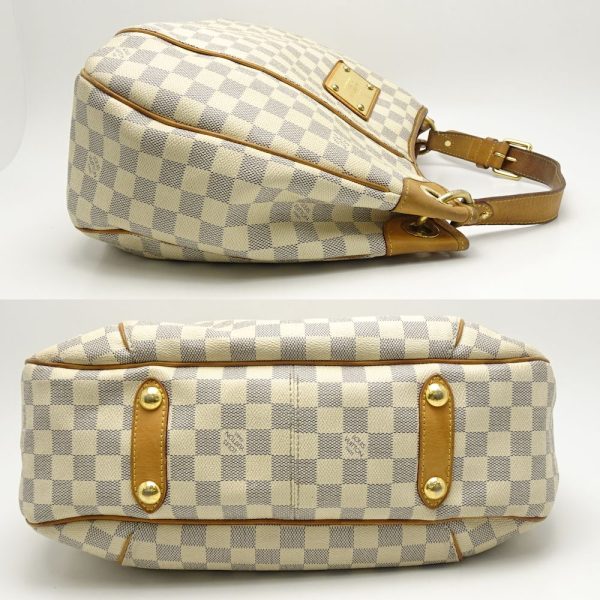 3 Louis Vuitton Damier Azur Galliera PM Shoulder Tote White