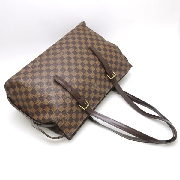 3 Louis Vuitton Damier Chelsea Ebene Shoulder Tote Brown