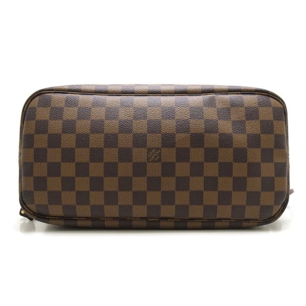 3 Louis Vuitton Damier Neverfull MM Ebene Tote Bag Brown