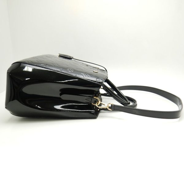 3 Louis Vuitton Vernis Montaigne MM Noir Black 2WAY Bag