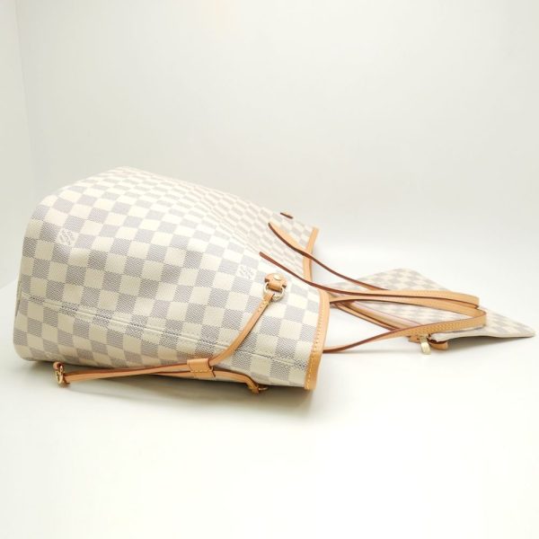 3 Louis Vuitton Damier Azur Neverfull MM Rose Ballerine Tote Bag