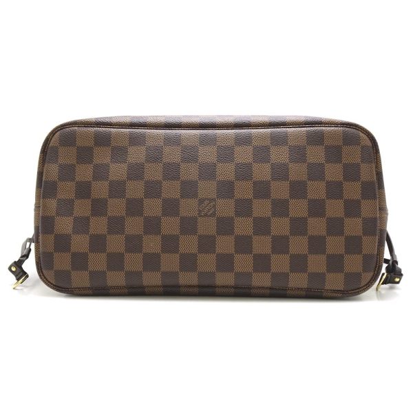 3 Louis Vuitton Damier Neverfull MM Ebene Tote Bag Brown