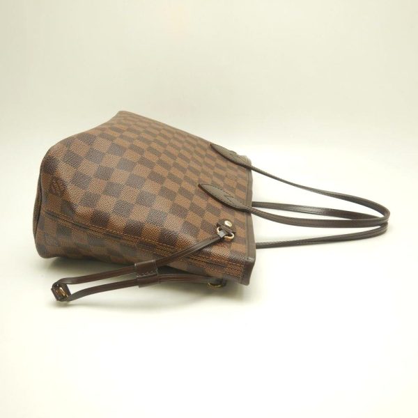 3 Louis Vuitton Damier Neverfull PM Ebene Tote Bag Brown