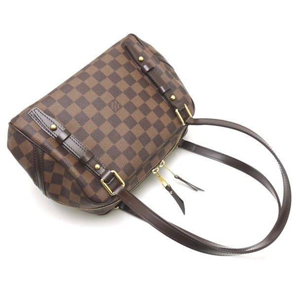 3 Louis Vuitton Damier Rivington PM Ebene Handbag Brown