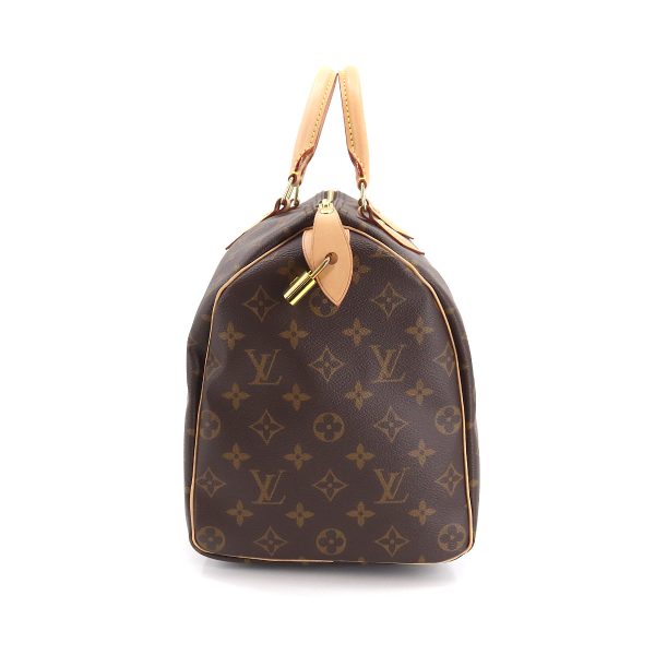 3 Louis Vuitton Monogram Speedy 35 Hand Bag Brown