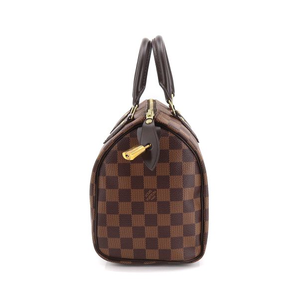 3 Louis Vuitton Damier Speedy 25 Hand Bag Ebene Brown Gold Hardware