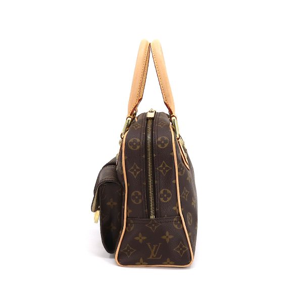 3 Louis Vuitton Monogram Manhattan PM Hand Bag Brown Gold Hardware