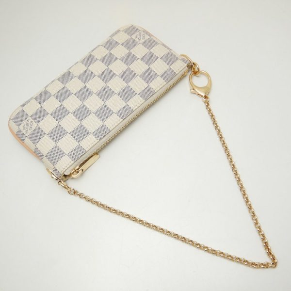 3 Louis Vuitton Damier Azur Pochette Mila MM Accessory Pouch