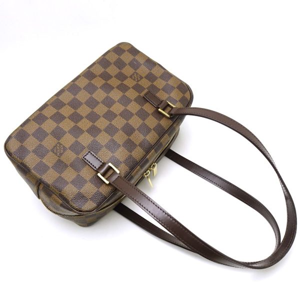 3 Louis Vuitton Damier Cite MM Ebene Shoulder Bag Brown