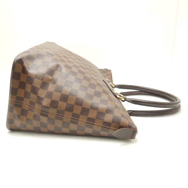 3 Louis Vuitton Damier Saleya MM Ebene Shoulder Tote Brown