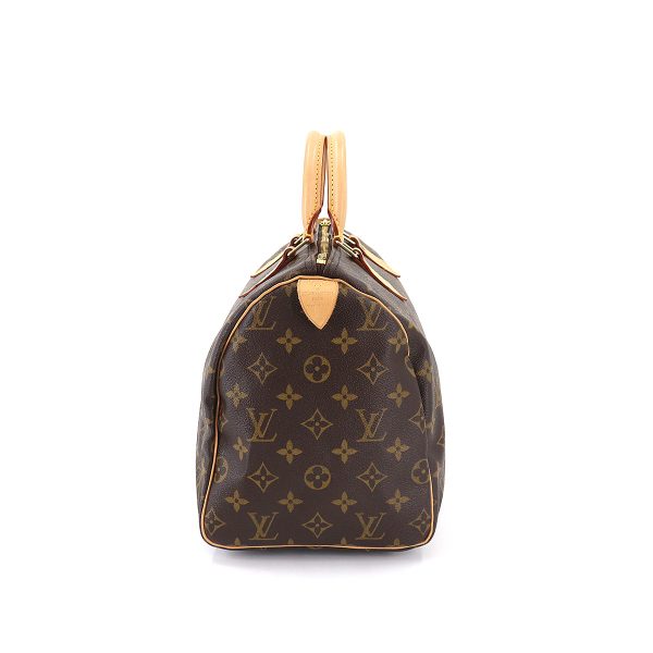 3 Louis Vuitton Monogram Speedy 30 HandBag Brown Gold Hardware