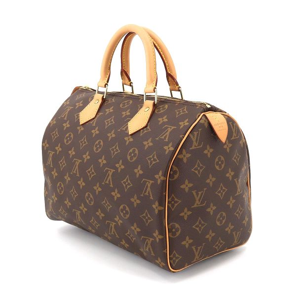 3 Louis Vuitton Monogram Speedy 30 Hand Bag Brown Gold Hardware