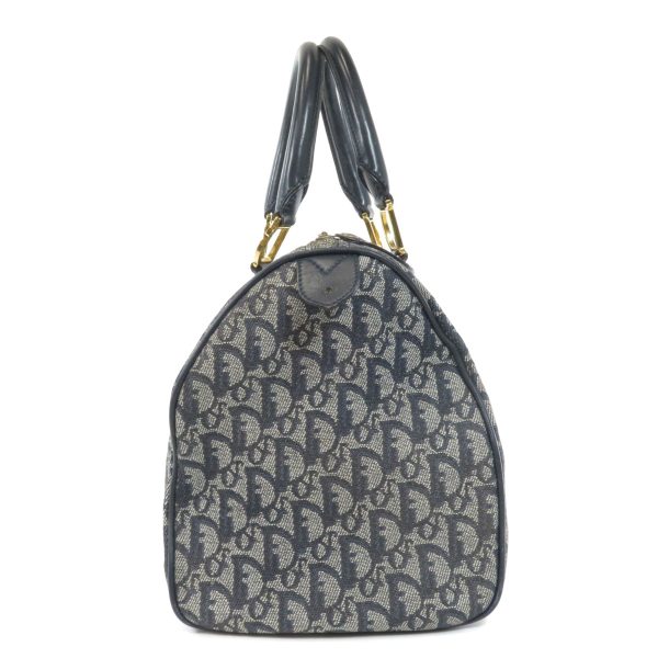 35114310 3 Christian Dior Trotter Pattern Boston Bag Canvas Navy