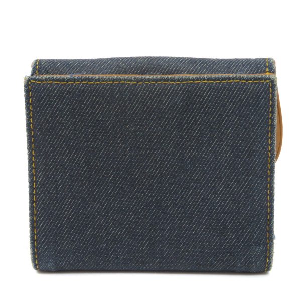 35120024 2 Christian Dior Saddle Flap Bifold Wallet Coin Purse Denim