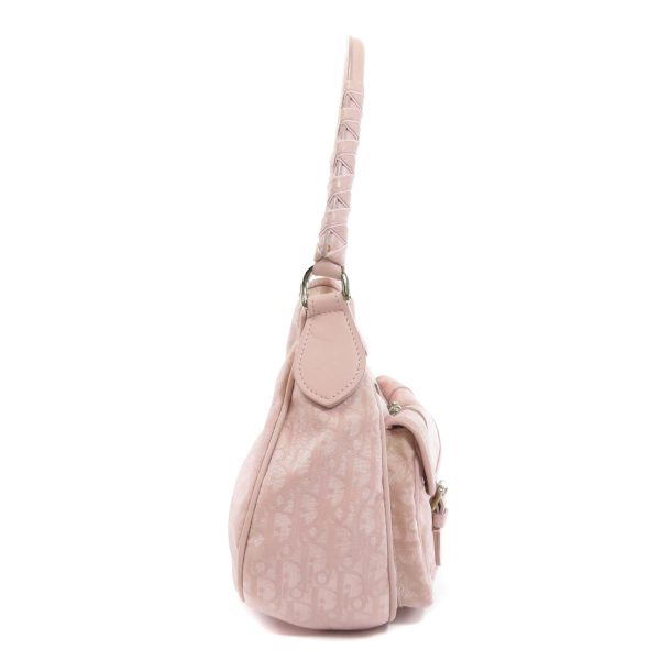 35718003 3 Christian Dior Trotter Shoulder Bag Canvas Leather Pink