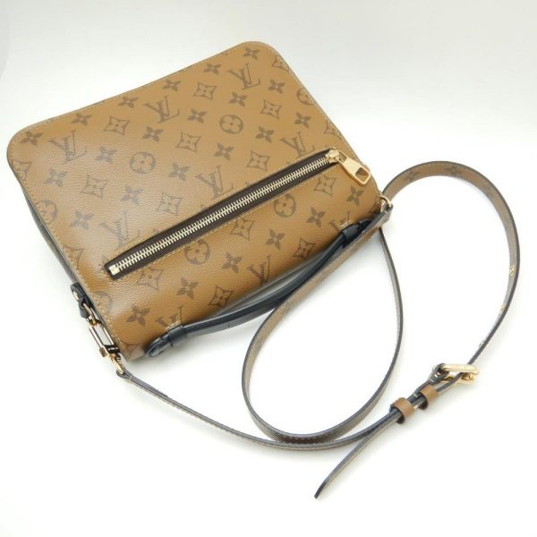 4 Louis Vuitton Monogram Reverse Pochette Metis MM 2WAY Bag Brown