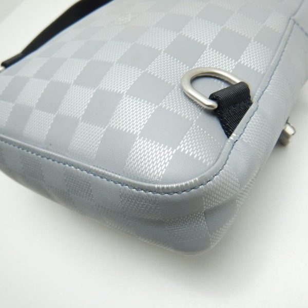 4 Louis Vuitton Damier Anfini Avenue Sling Bag Silver Gray Body Bag