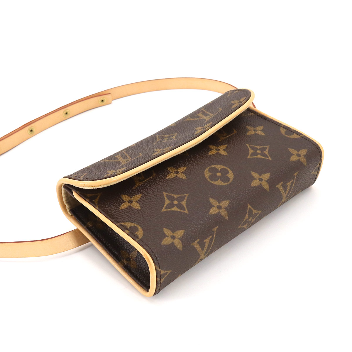 Louis Vuitton Monogram Pochette Florentine Waist Pouch Belt Bag Brown Gold Hardware - Image 4