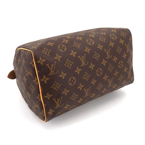 4 Louis Vuitton Monogram Speedy 30 Hand Bag Brown Gold Hardware