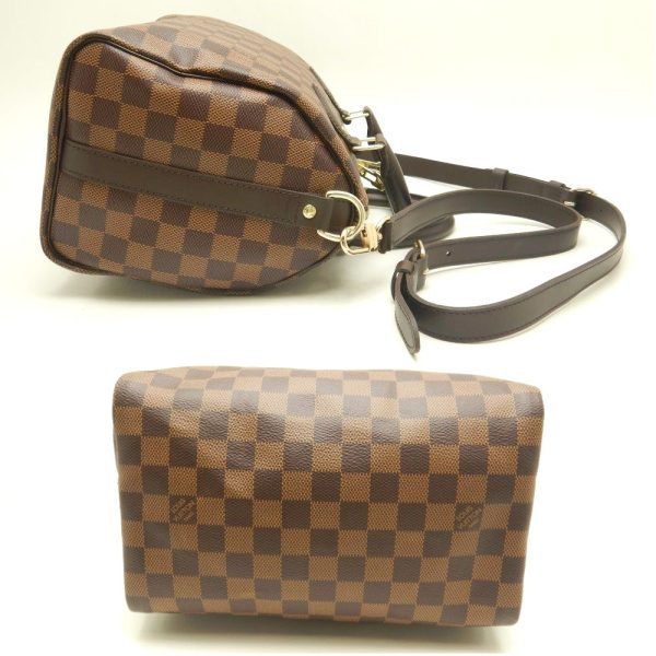 4 Louis Vuitton Damier Speedy Bandouliere 25 Ebene 2WAY Bag Brown