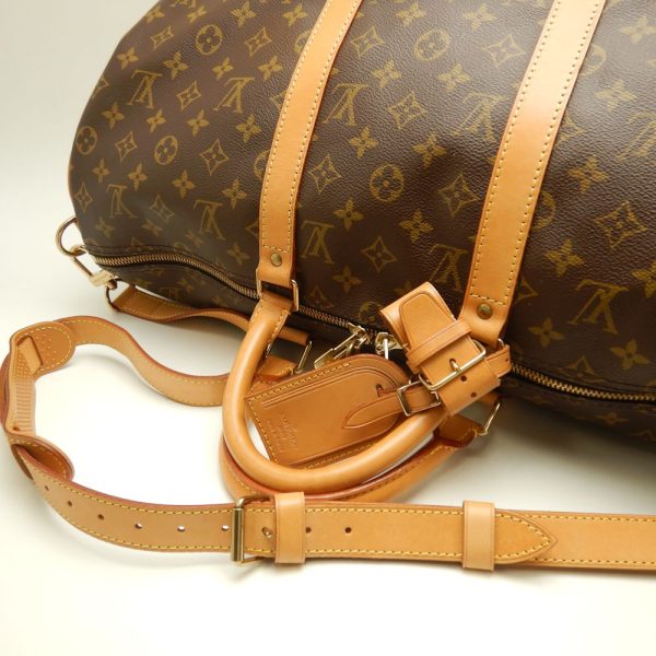 4 Louis Vuitton Monogram Keepall Bandouliere 50 Boston Bag Brown