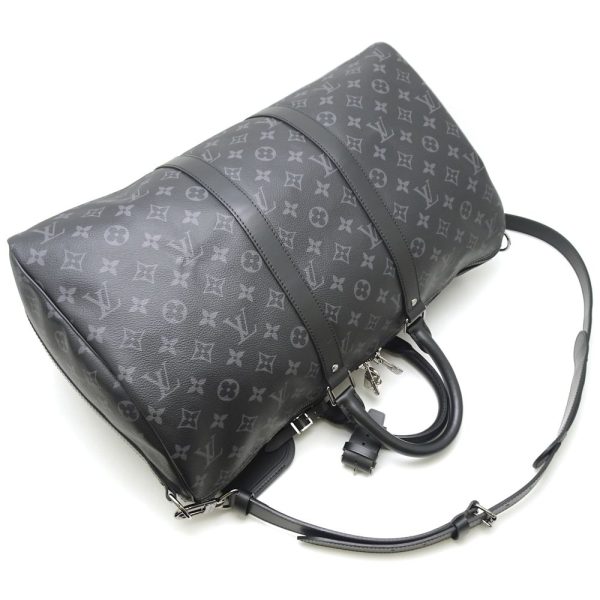 4 Louis Vuitton Monogram Keepall Bandouliere 45 Boston Bag Black