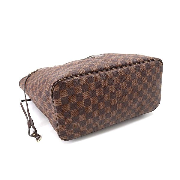 4 Louis Vuitton Damier Neverfull MM Tote Bag Ebene Cerise Brown Gold Hardware