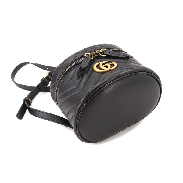 4 Gucci GG Marmont Mini Backpack Rucksack Leather Black