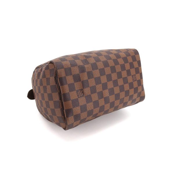 4 Louis Vuitton Damier Speedy 25 Hand Bag Ebene Brown Gold Hardware