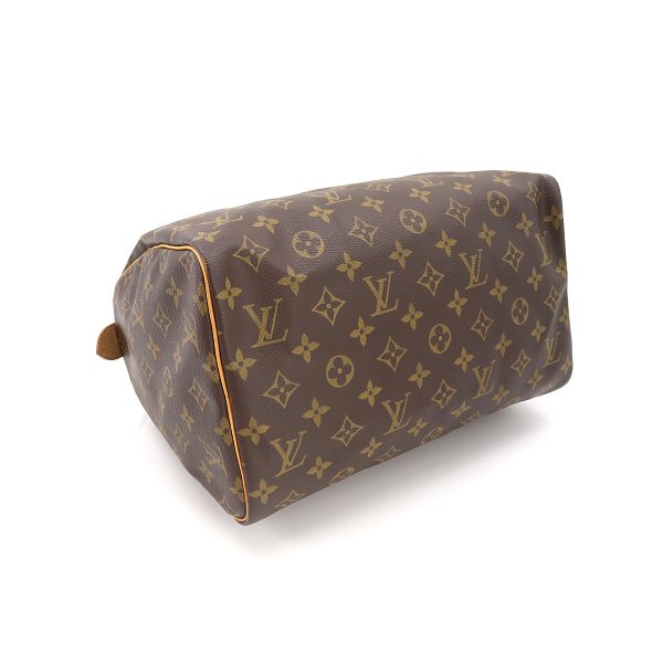 4 Louis Vuitton Monogram Speedy 30 Hand Bag Brown Gold Hardware