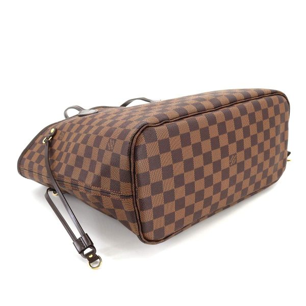 4 Louis Vuitton Damier Neverfull MM Tote Bag Ebene Cerise Brown Gold Hardware