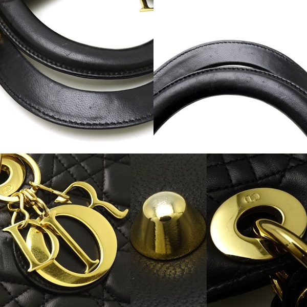 4 Christian Dior Lady Dior Cannage Lambskin Black