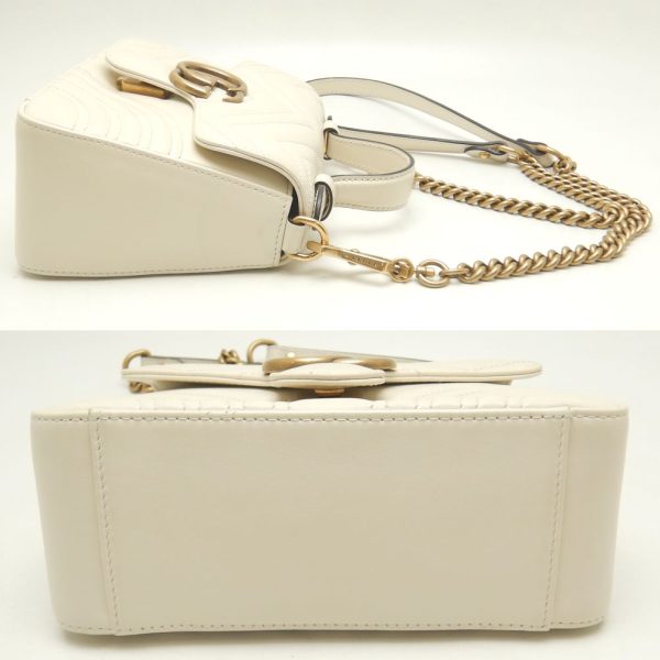 4 Gucci Mini Top Handle Handbag GG Marmont 2way Leather Ivory