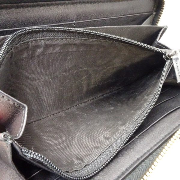 4 Gucci Long Wallet Round Zipper Micro Leather Black