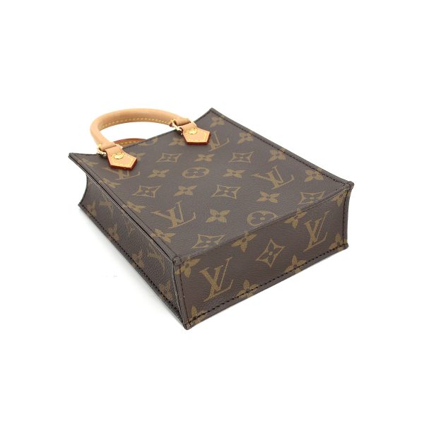 4 Louis Vuitton Monogram Petit Sac Plat 2 Way Hand Shoulder Bag Brown