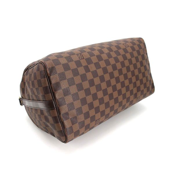 4 Louis Vuitton Damier Speedy 35 Hand Bag Ebene Brown Gold Hardware