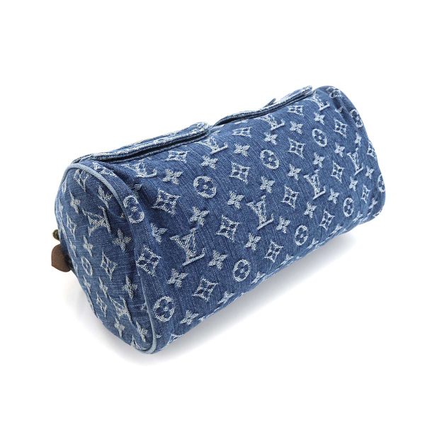 4 Louis Vuitton Monogram Denim Neo Speedy Hand Bag Canvas Leather Blue