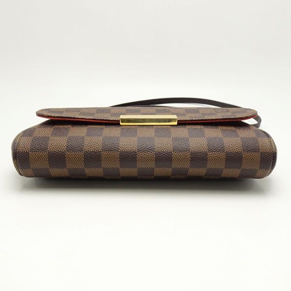 4 Louis Vuitton Damier Favorite MM Ebene 2WAY Bag Brown